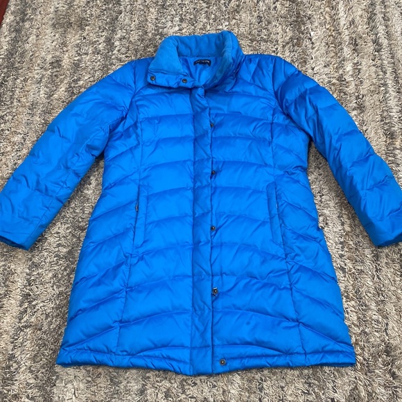 Lands End women’s quilted down feather insulated winter coat size, medium 10/12 - Picture 2 of 15